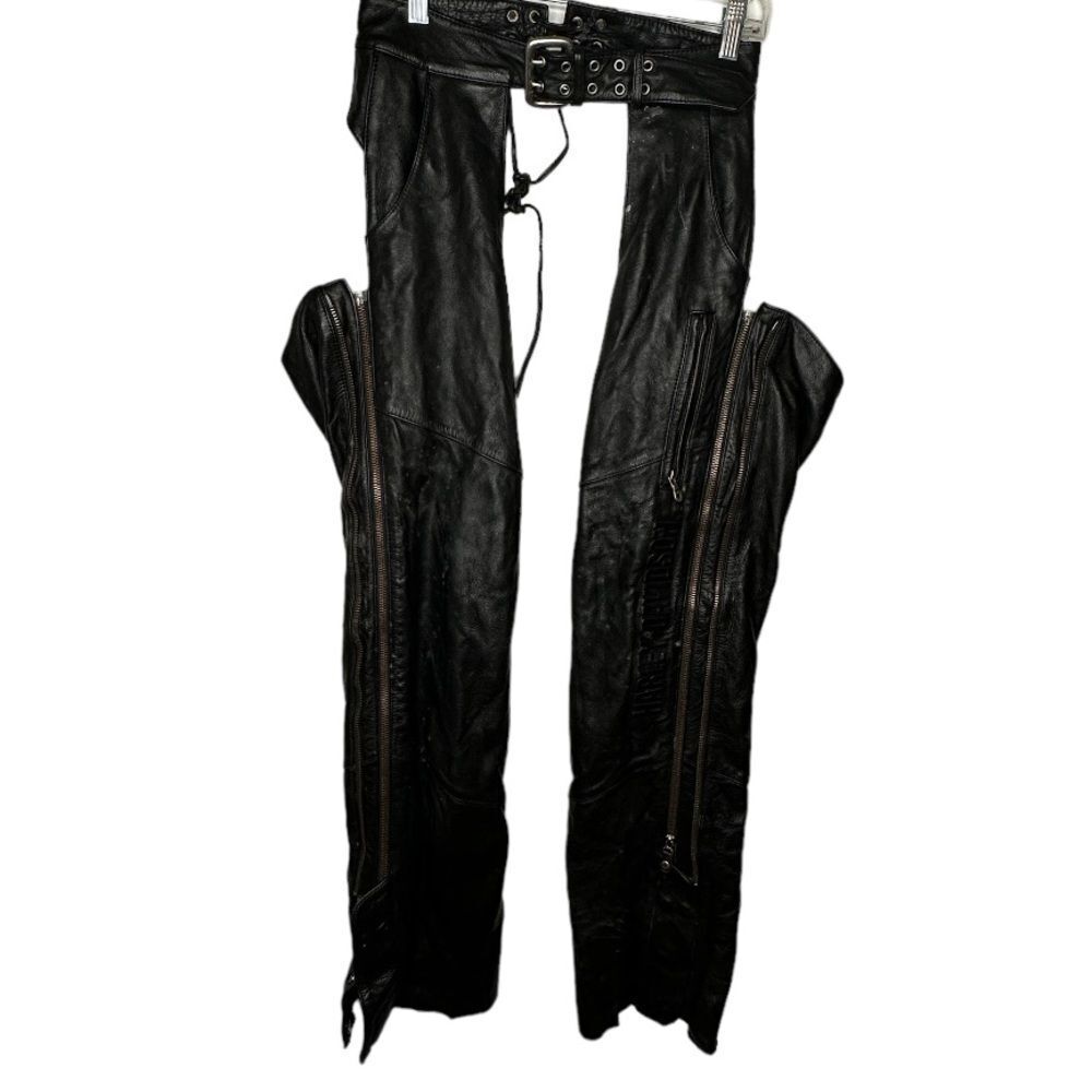 Harley Davidson Thick Black Leather Riding Chaps